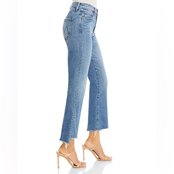 Mother light blue The Insider Crop Step Fray straight leg jeans Women’s sz 25 - Picture 3 of 15